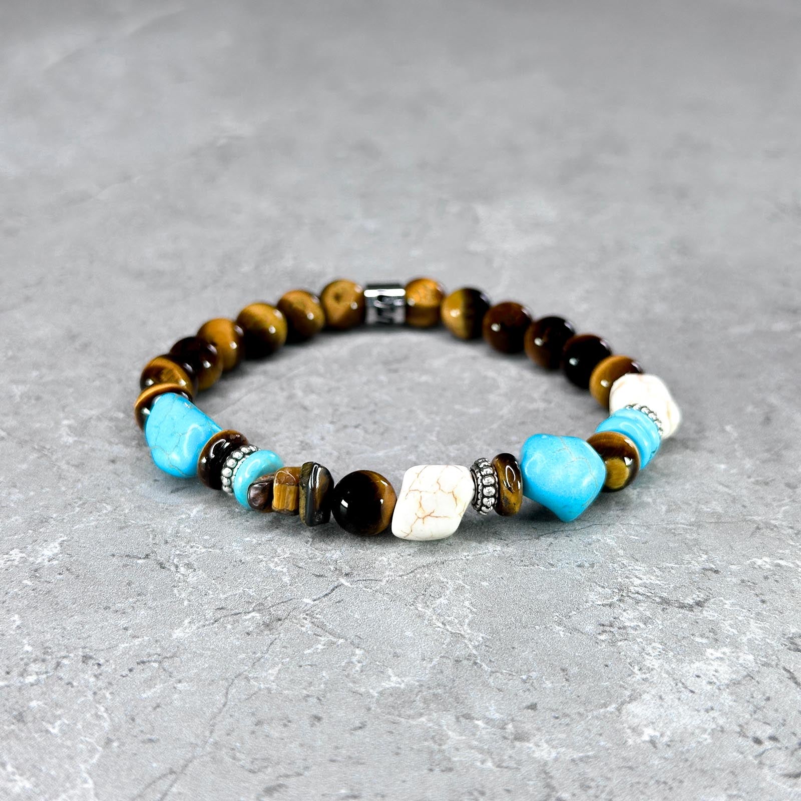 Bracciale Occhio Di Tigre, Perline Tonde Lisce Da 8 Mm, Protezione - Foto 7